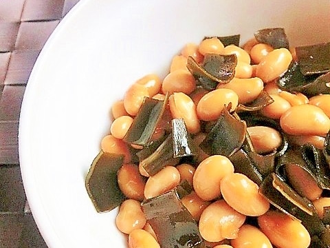 作り置きおかず♪大豆と昆布の煮物✿